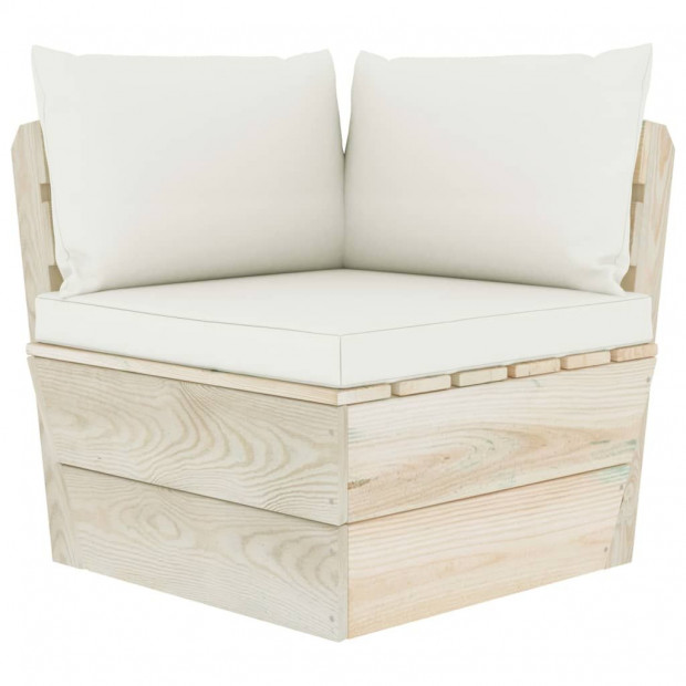 Pallet Sofa Cushions 3 Pcs Cream White Fabric Image 6