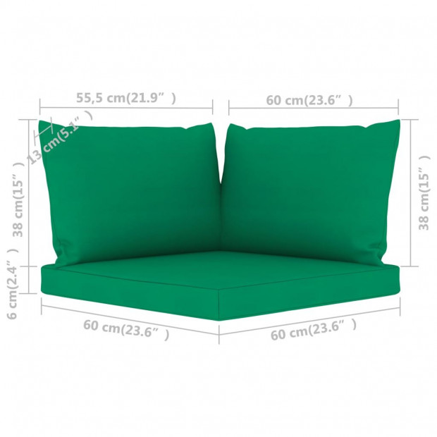 Pallet Sofa Cushions 3 Pcs Green Fabric Image 5