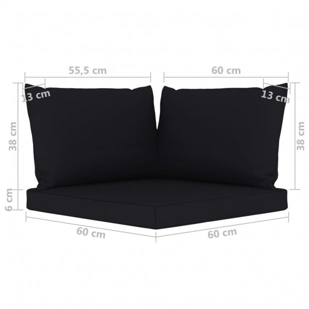 Pallet Sofa Cushions 3 Pcs Black Fabric Image 6