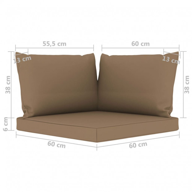Pallet Sofa Cushions 3 Pcs Taupe Fabric Image 5