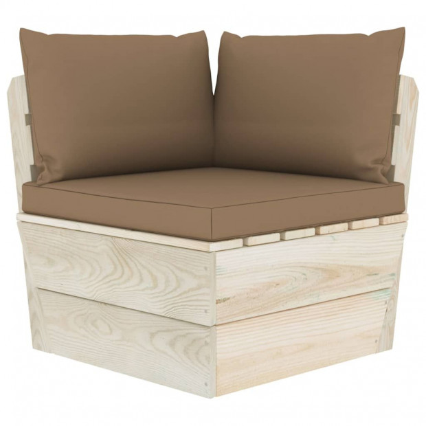 Pallet Sofa Cushions 3 Pcs Taupe Fabric Image 6