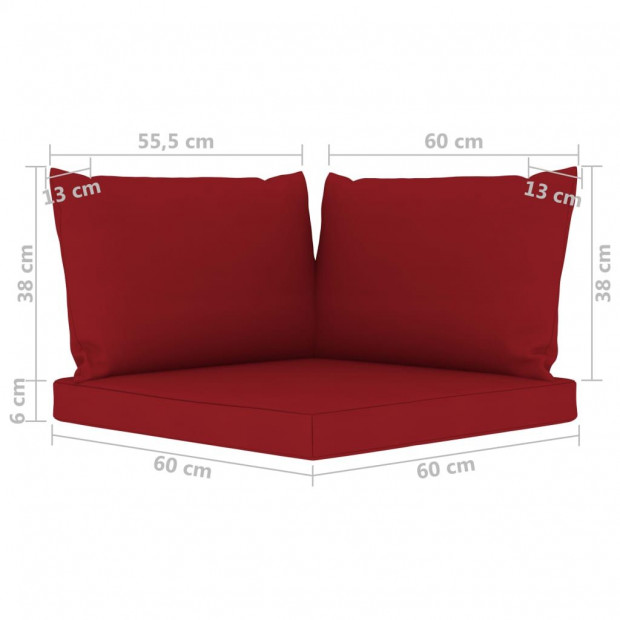 Pallet Sofa Cushions 3 Pcs Wine Red Fabric Image 6