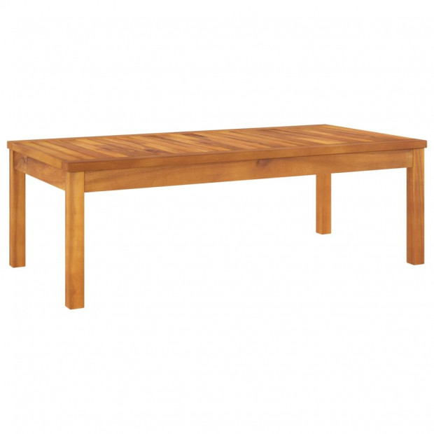 5 Piece Garden Lounge Set With Cushion Cream Solid Acacia Wood Image 7