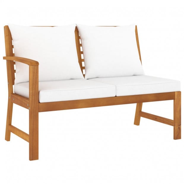 6 Piece Garden Lounge Set With Cushion Cream Solid Acacia Wood Image 4