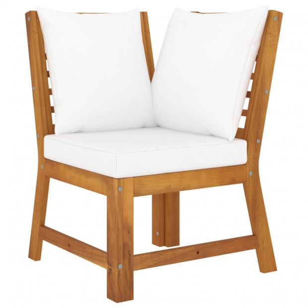 6 Piece Garden Lounge Set With Cushion Cream Solid Acacia Wood Image 5