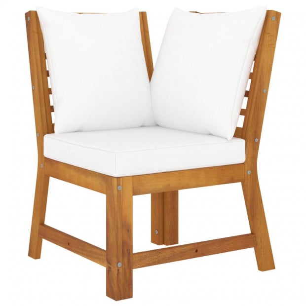 9 Piece Garden Lounge Set With Cushion Cream Solid Acacia Wood Image 6