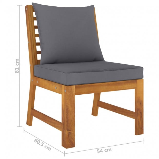4 Piece Garden Lounge Set With Cushion Solid Acacia Wood Grey Image 11