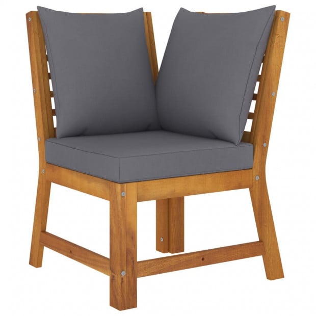 4 Piece Garden Lounge Set With Cushion Solid Acacia Wood Grey Image 4