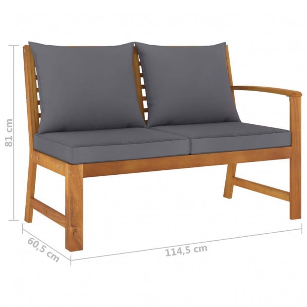 4 Piece Garden Lounge Set With Cushion Solid Acacia Wood Grey Image 9
