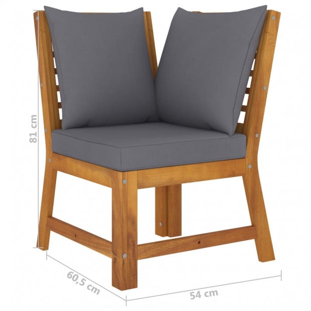 4 Piece Garden Lounge Set With Cushion Solid Acacia Wood Grey Image 10