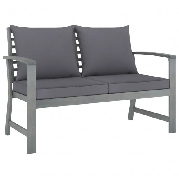 5 Piece Garden Lounge Set With 6 Back Cushions Solid Acacia Wood Grey Image 3