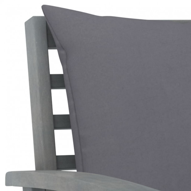 5 Piece Garden Lounge Set With 6 Back Cushions Solid Acacia Wood Grey Image 5