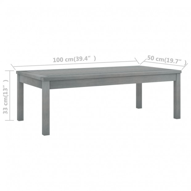 5 Piece Garden Lounge Set With 6 Back Cushions Solid Acacia Wood Grey Image 10