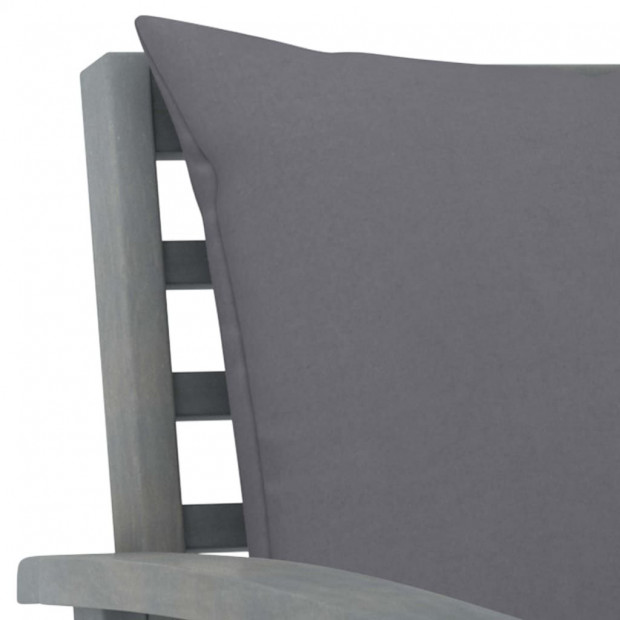 3 Piece Garden Lounge Set With Cushion Solid Acacia Wood Grey Image 4