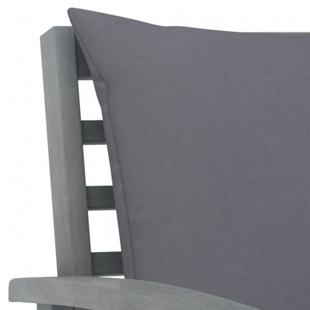 5 Piece Garden Lounge Set With 4 Back Cushions Solid Acacia Wood Grey Image 4
