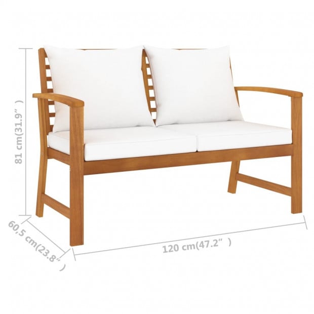3 Piece Garden Lounge Set Cushions Solid Acacia Wood Image 7