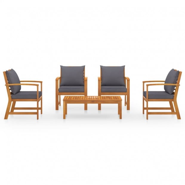 5 Piece Garden Lounge Set Cushions Solid Acacia Wood Image 2