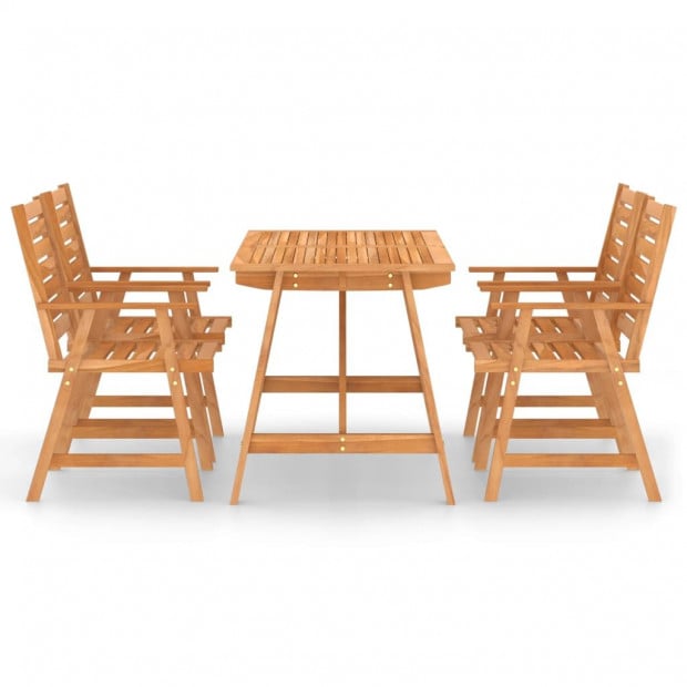5 Piece Garden Dining Set Solid Acacia Wood Image 2