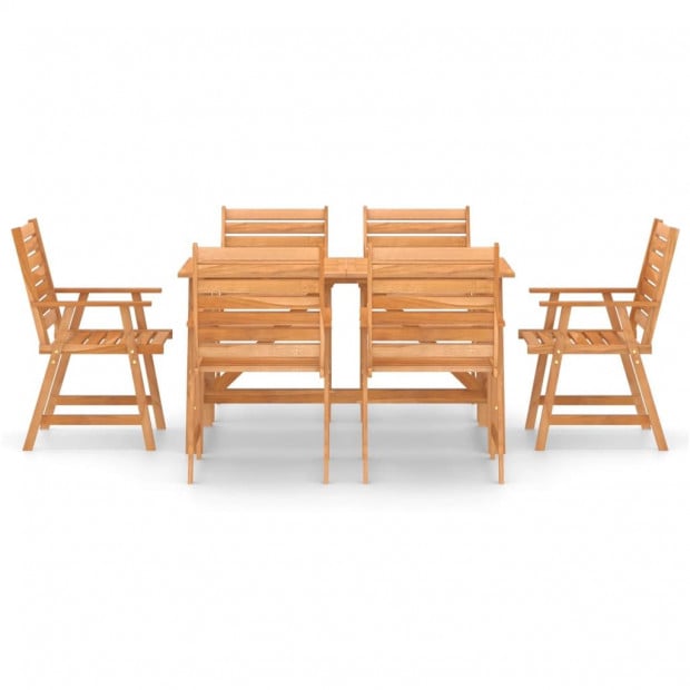 7 Piece Garden Dining Set Solid Acacia Wood Image 2