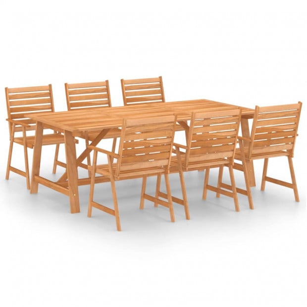 7 Piece Garden Dining Set Solid Acacia Wood