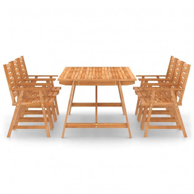 7 Piece Garden Dining Set Solid Acacia Wood Image 2