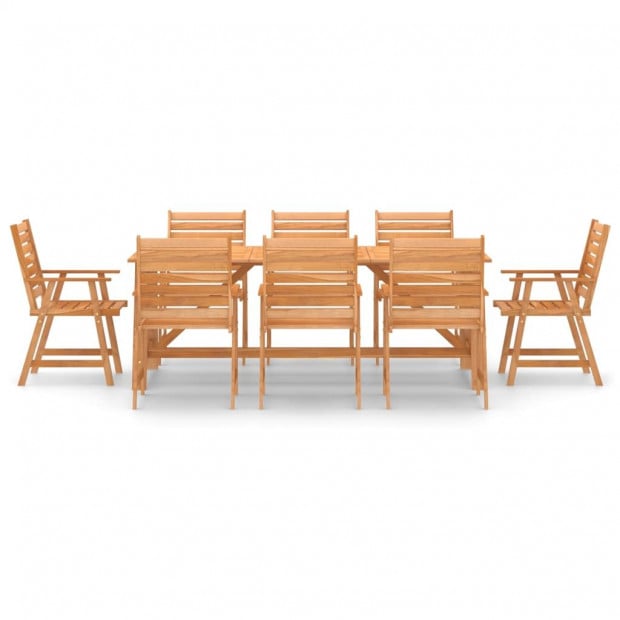 9 Piece Garden Dining Set Solid Acacia Wood Image 2