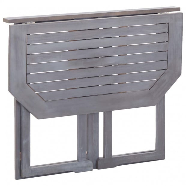 2 Piece Bistro Set Solid Acacia Wood Grey Image 3