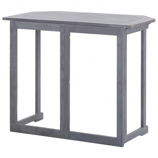 2 Piece Bistro Set Solid Acacia Wood Grey Image 4