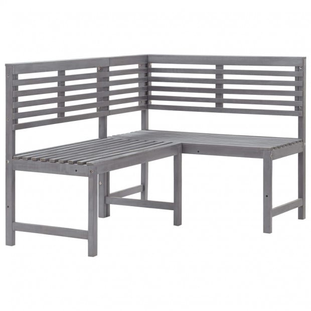 2 Piece Bistro Set Solid Acacia Wood Grey Image 5