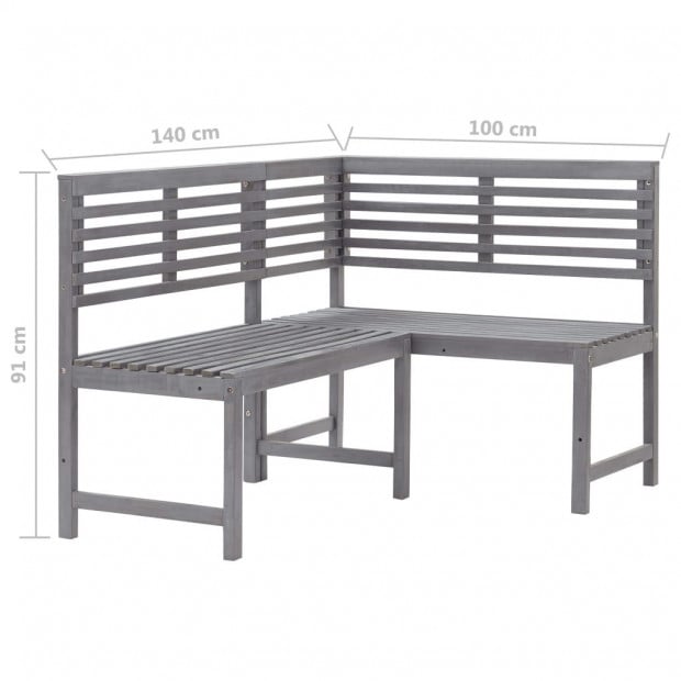 2 Piece Bistro Set Solid Acacia Wood Grey Image 8