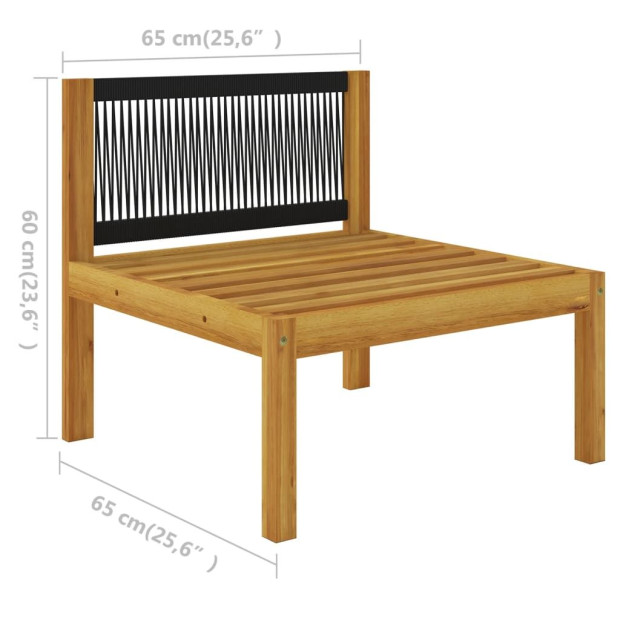 5 Piece Acacia Wood Garden Lounge Set with Cushions - Cream Image 6