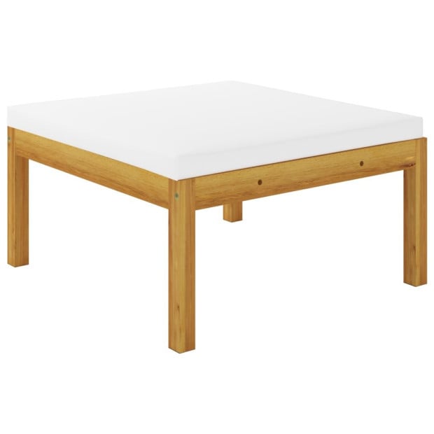 5pc Garden Lounge Set With Cushions Cream Solid Acacia Wood Image 8