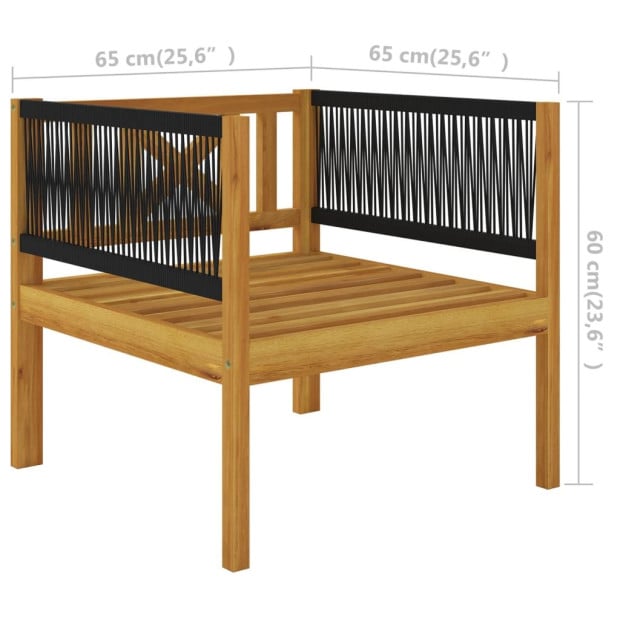 6 Piece Garden Lounge Set With Cushions Cream Solid Acacia Wood Image 9