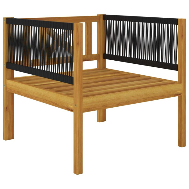 6 Piece Garden Lounge Set With Cushions Cream Solid Acacia Wood Image 11