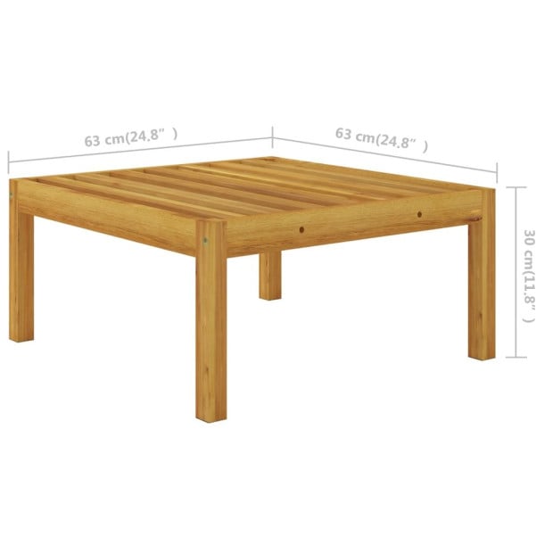 8 Piece Garden Lounge Set With Cushions Cream Solid Acacia Wood Image 7