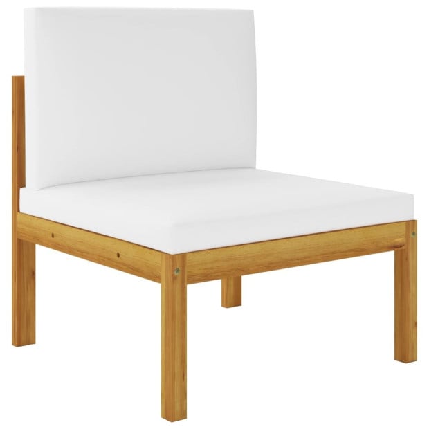 8 Piece Garden Lounge Set With Cushions Cream Solid Acacia Wood Image 11