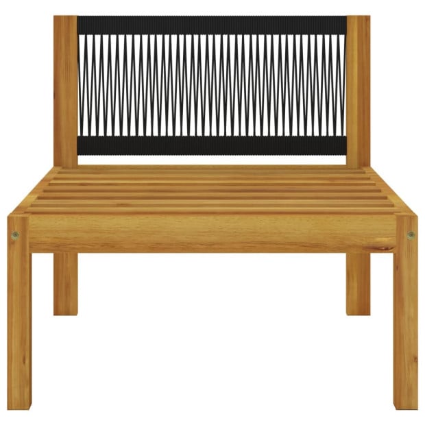 8 Piece Garden Lounge Set w/ Cushions Cream Solid Acacia Wood Image 11