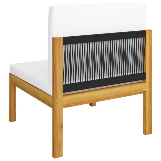 10 Piece Garden Lounge Set With Cushions Cream Solid Acacia Wood Image 11