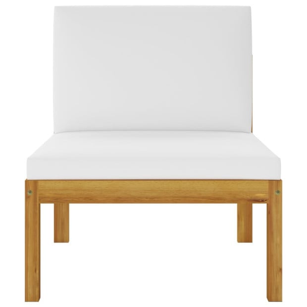 6pc Solid Acacia Wood Garden Lounge Set With Cushions Cream Image 5