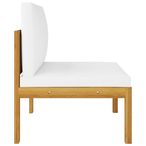6pc Solid Acacia Wood Garden Lounge Set With Cushions Cream Image 6