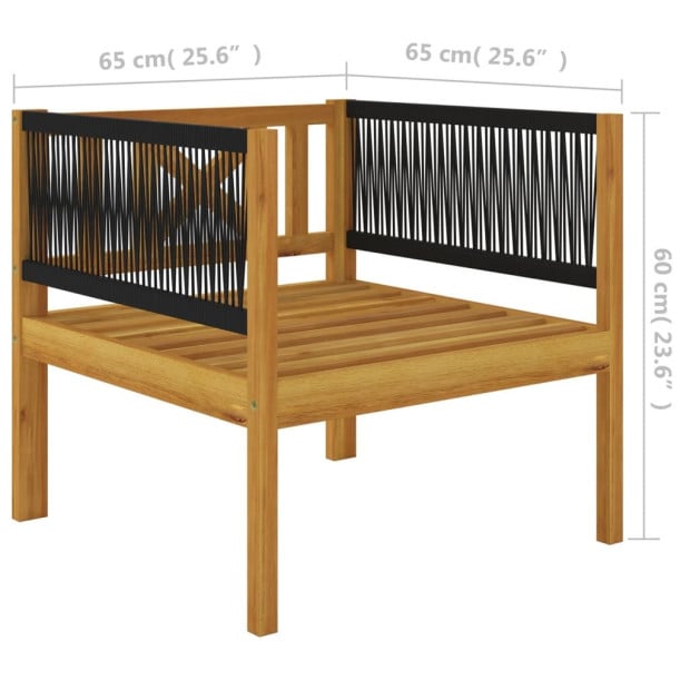 7pc Solid Acacia Wood Garden Lounge Set With Cushions Cream Image 5