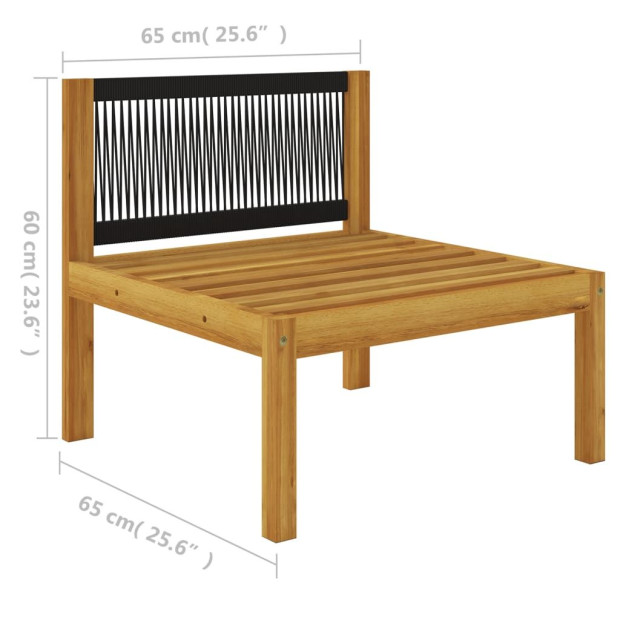 7pc Solid Acacia Wood Garden Lounge Set With Cushions Cream Image 6