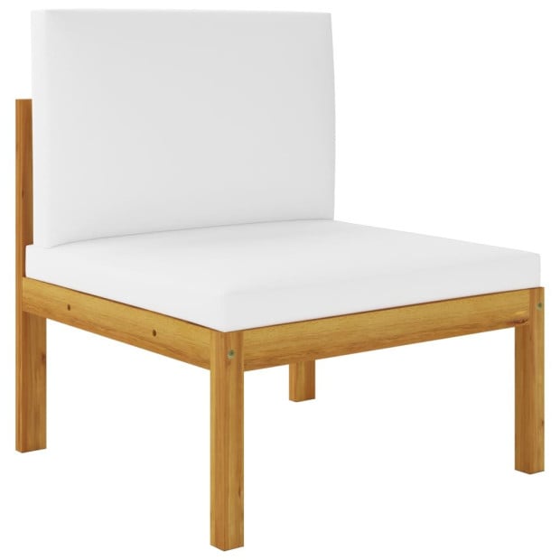 7pc Solid Acacia Wood Garden Lounge Set With Cushions Cream Image 10