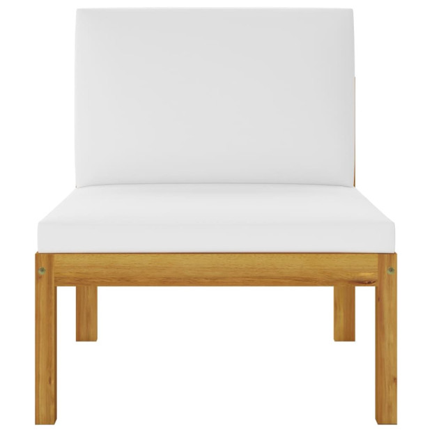 7pc Solid Acacia Wood Garden Lounge Set With Cushions Cream Image 11