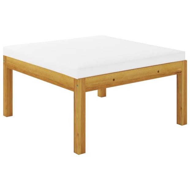 8pc Garden Lounge Set With Cushions Cream Solid Acacia Wood Image 9