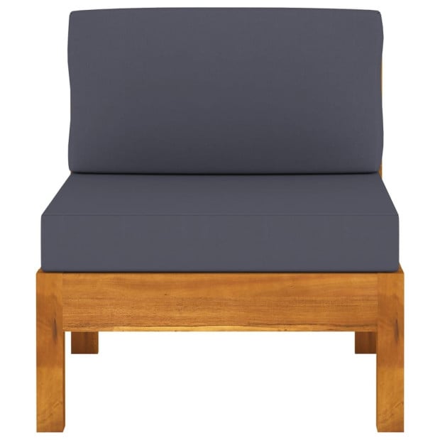 3-seater Garden Sofa With Dark Grey Cushions Acacia Wood Image 4