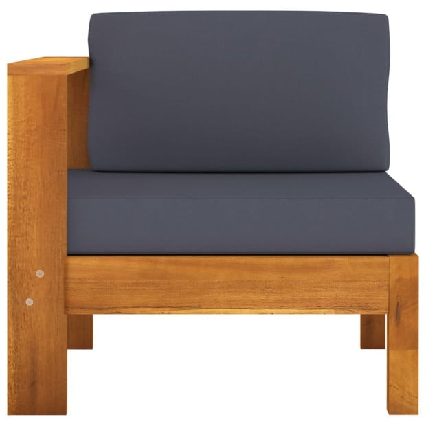 3-seater Garden Sofa With Dark Grey Cushions Acacia Wood Image 7