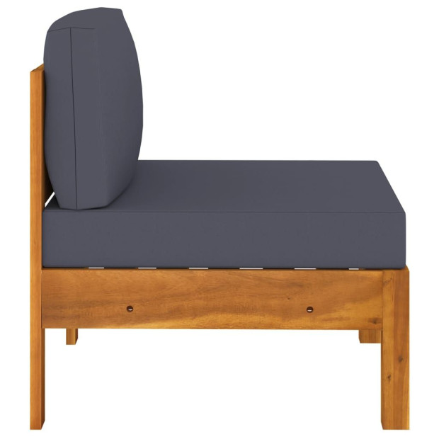 3-seater Garden Sofa With Dark Grey Cushions Acacia Wood Image 8