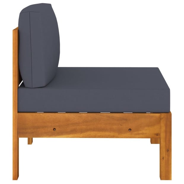 4-seater Garden Sofa With Dark Grey Cushions Acacia Wood Image 7