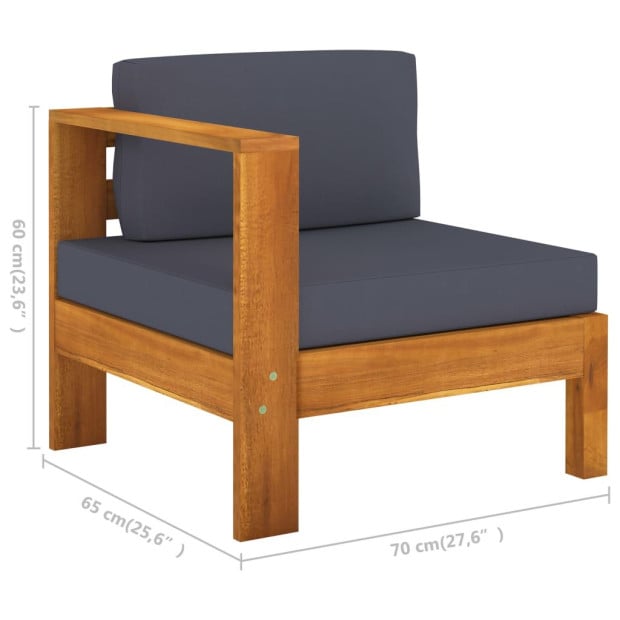 4-seater Garden Sofa With Dark Grey Cushions Acacia Wood Image 10
